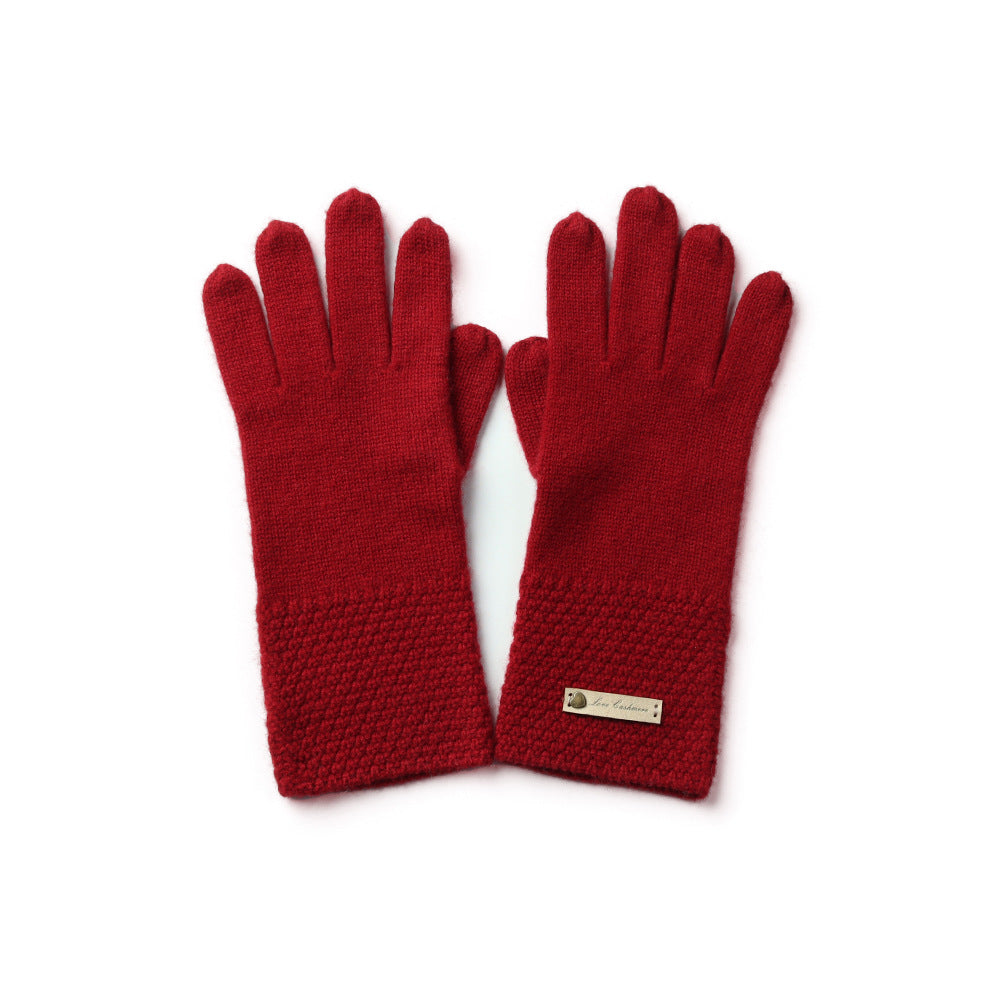 Women, pure cashmere, knitted, gloves