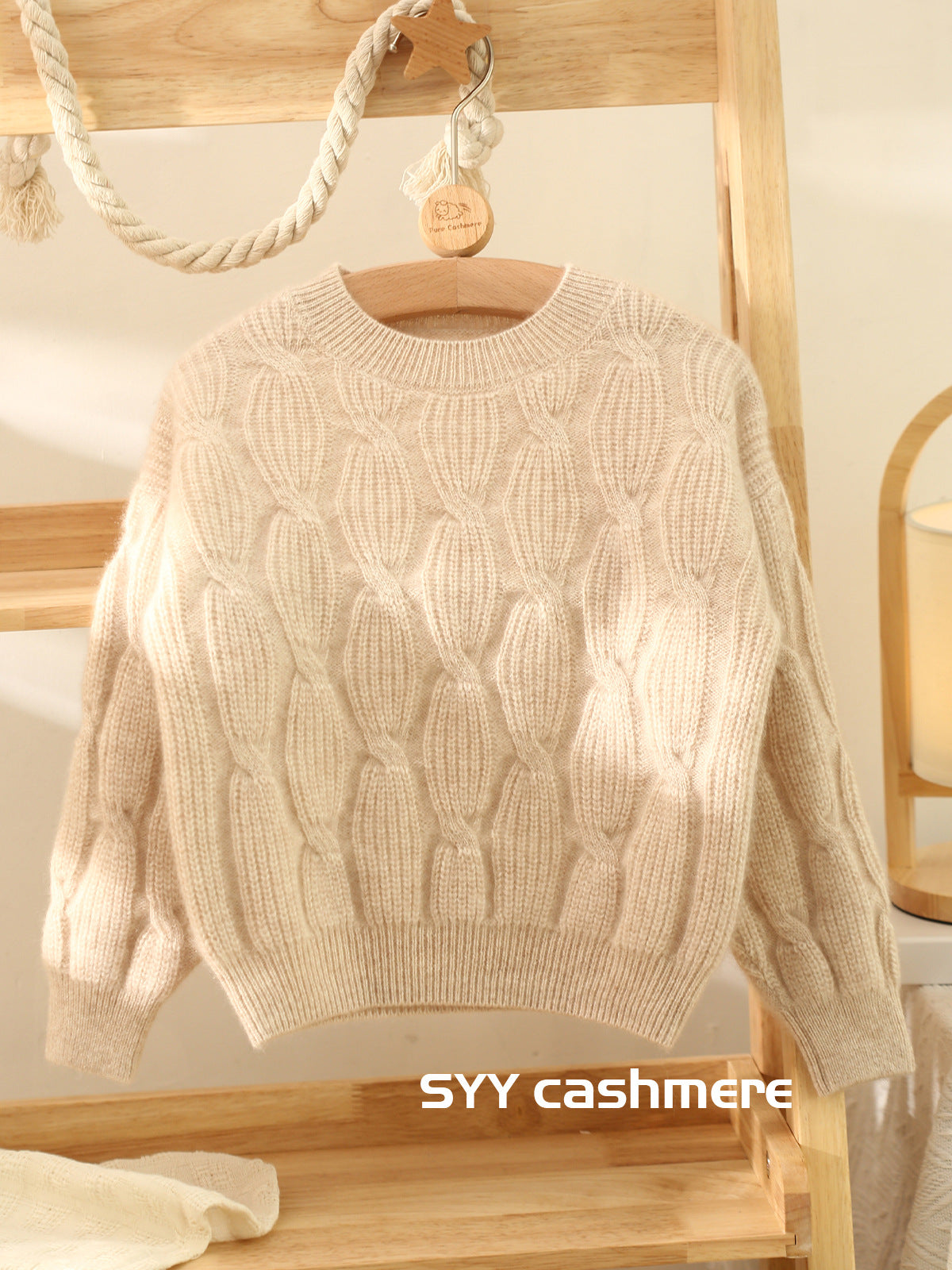 Knitted, children's, cashmere sweater, thickened, warm