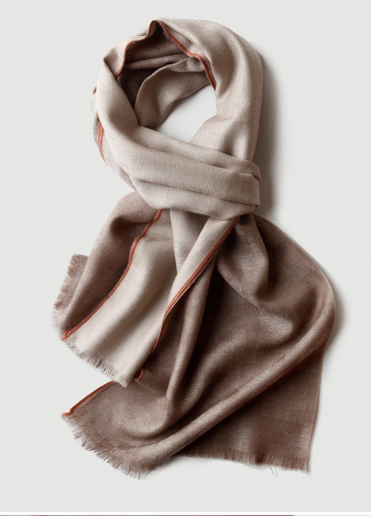 Men, cashmere, scarf, double layer, business, gift, checkerboard, autumn and winter, warmth