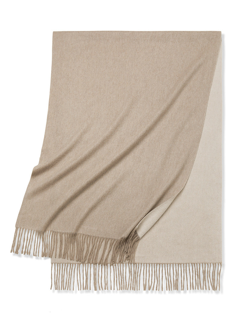 Cashmere scarf, women's and men's, autumn and winter warmth, double-sided cashmere, shawl.