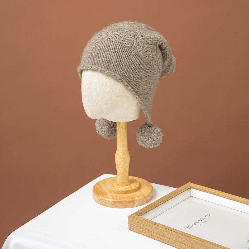 Cashmere hat, 100% cashmere for women, thickened, knitted