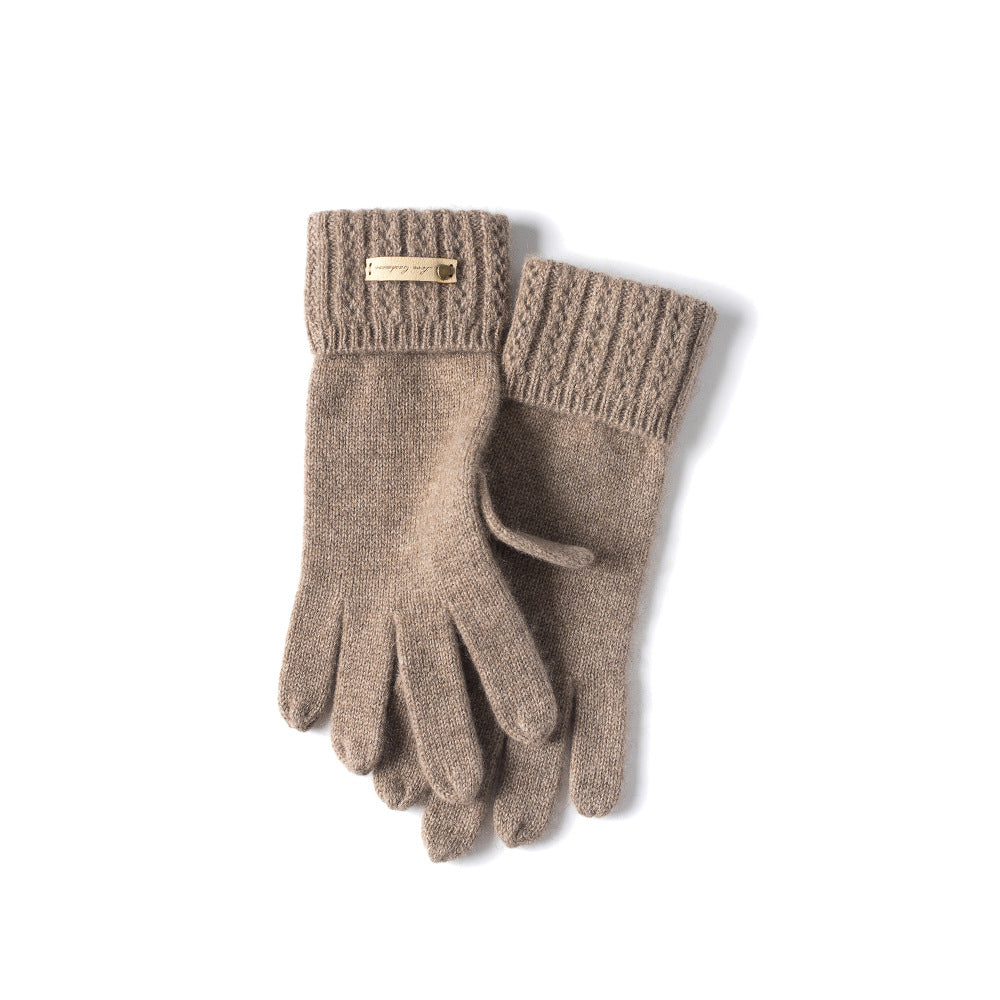 Women's Cashmere, Gloves, Flip, Knitted, Gloves