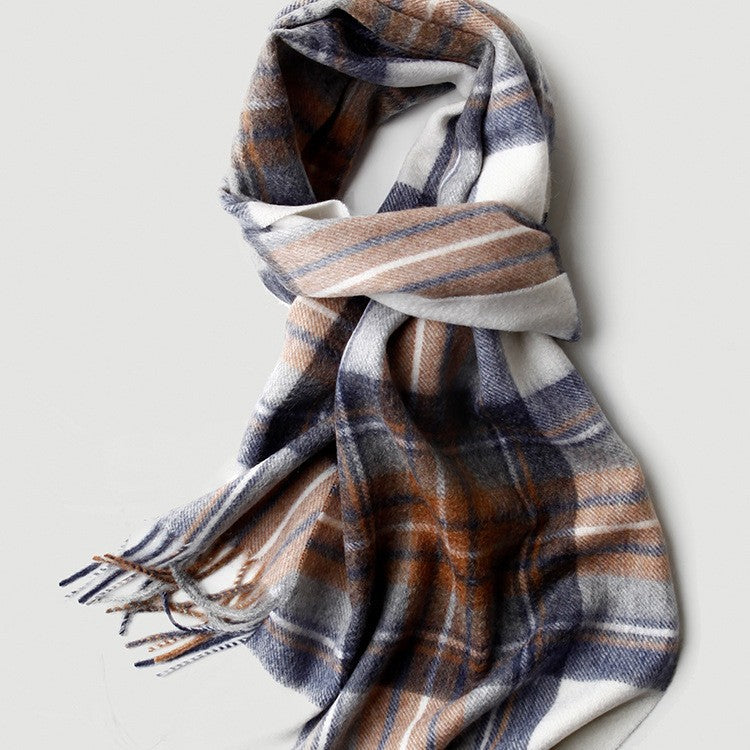 Scottish grid cashmere, scarf, female and male, water ripple, plaid, plaid, autumn and winter, warm