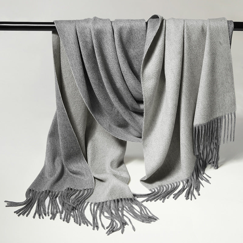 Cashmere scarf, women's and men's, autumn and winter warmth, double-sided cashmere, shawl.