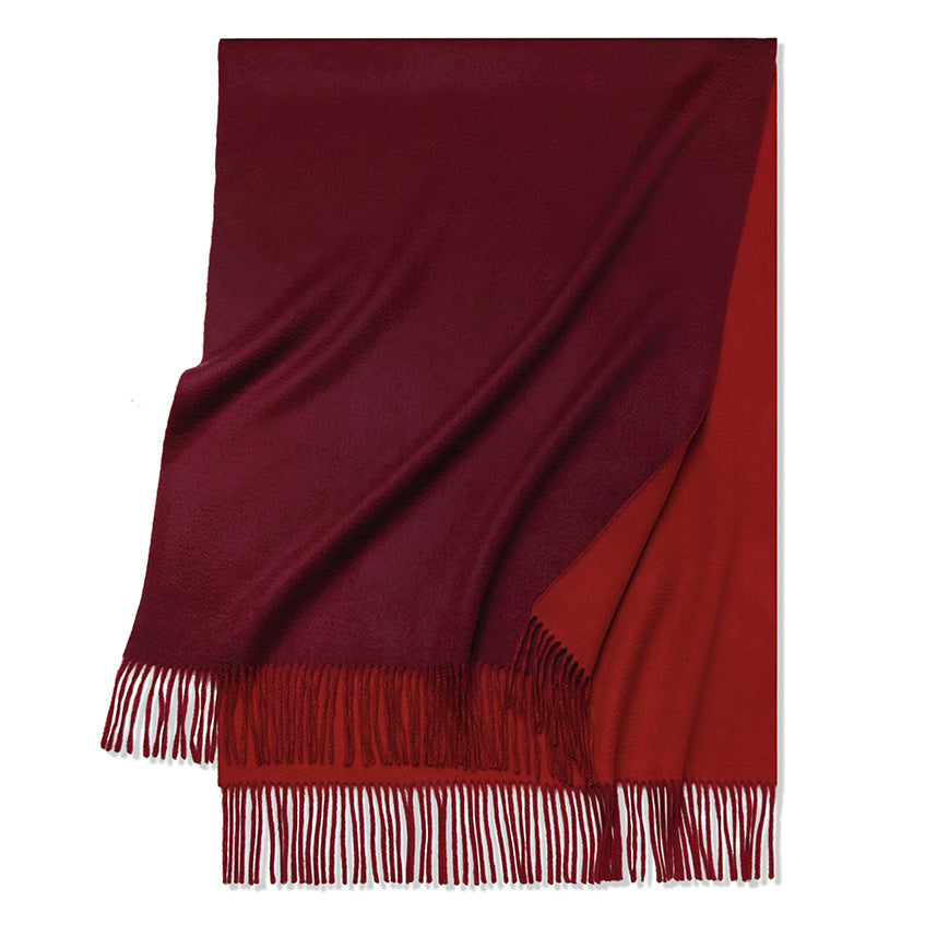 Cashmere scarf, men's and women's, warm in autumn and winter, scarf, fringed thickened double-sided, cashmere, shawl.