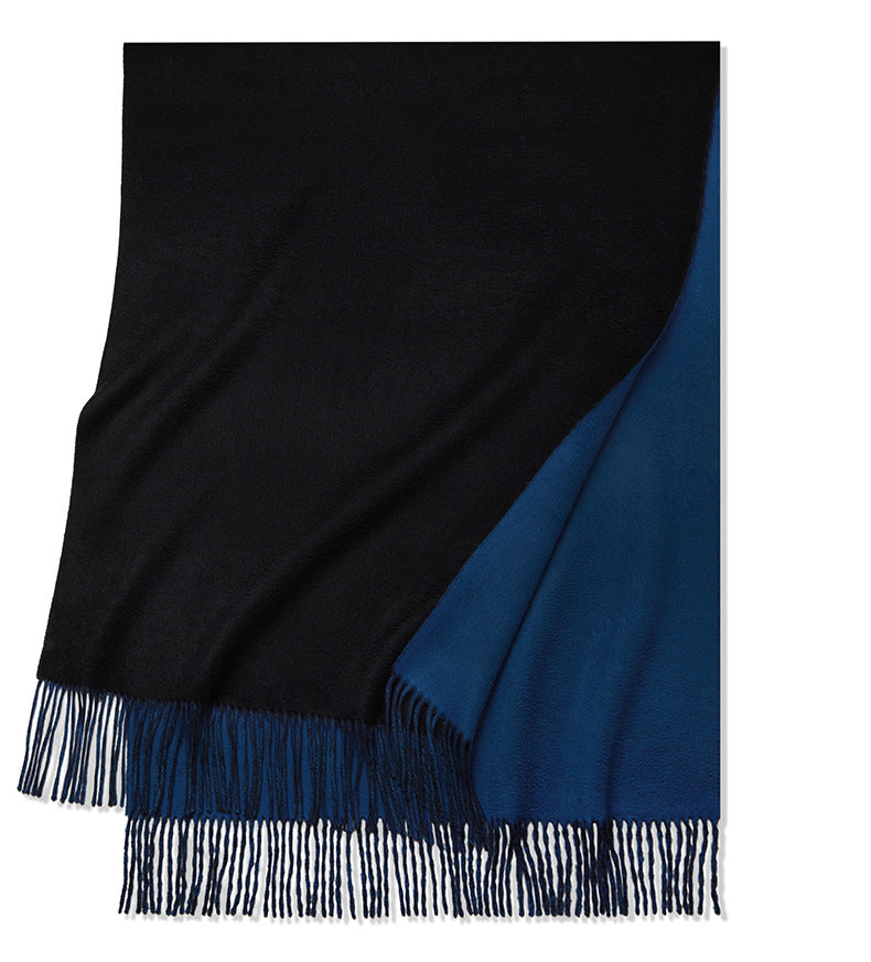 Cashmere scarf, men's and women's, warm in autumn and winter, scarf, fringed thickened double-sided, cashmere, shawl.