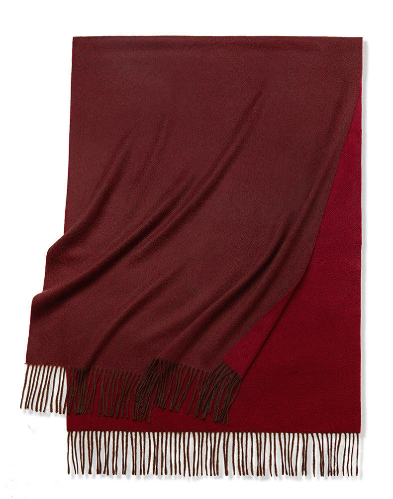 Cashmere scarf, women's and men's, autumn and winter warmth, double-sided cashmere, shawl.