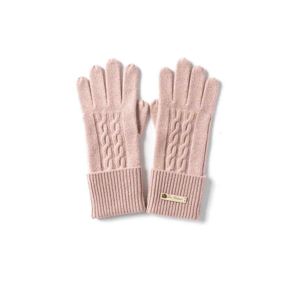 Knitted, pure cashmere, gloves, women's thermal, cashmere gloves