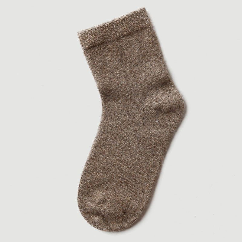 Knitted, cashmere socks, solid color, men and women, couples, wool socks, winter, warm, thickened