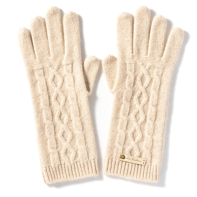 Pure cashmere, knitted, gloves, women's thermal, gloves