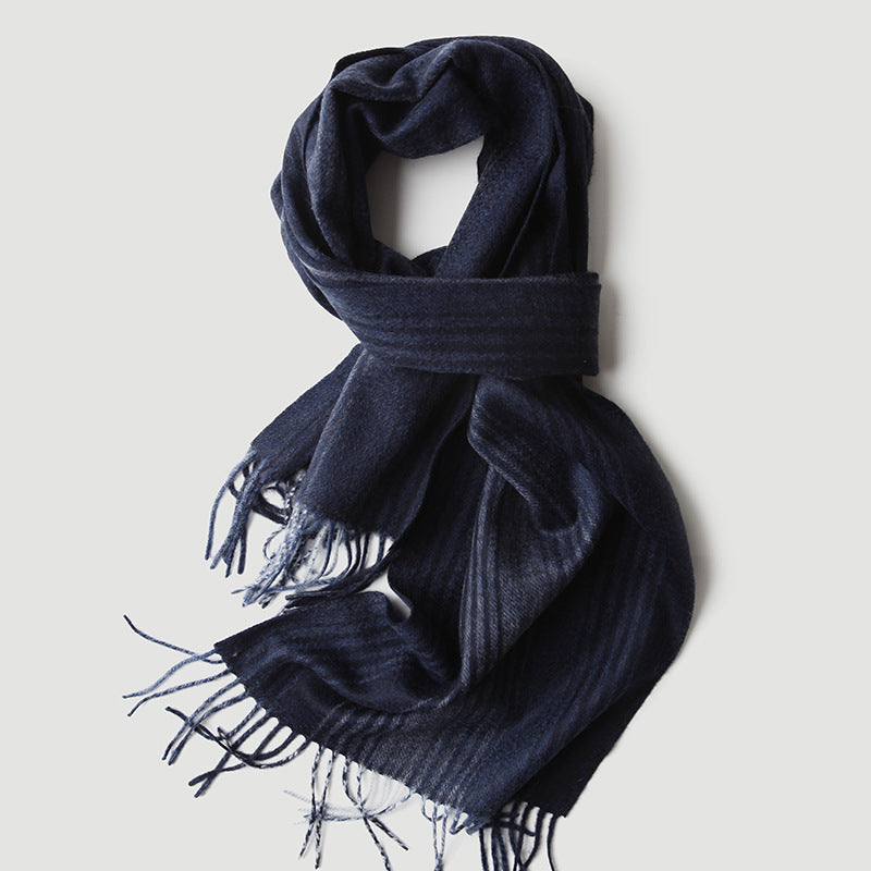 Men, cashmere scarf, striped, plaid, autumn and winter, thickened, warm, cashmere.