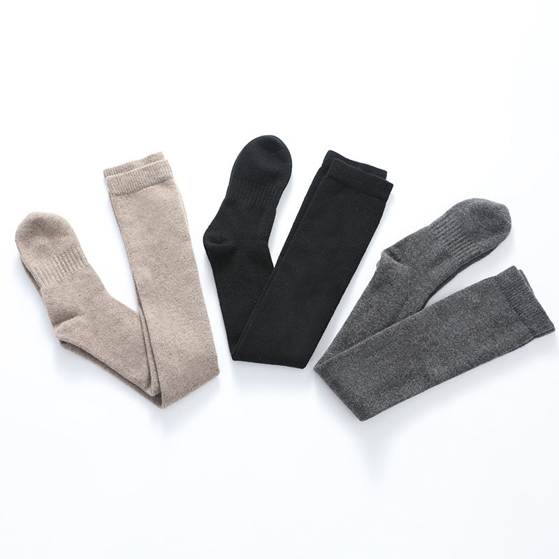 Cashmere socks, women's 100% pure cashmere, thickened, over the knee, knitted, warm, stockings