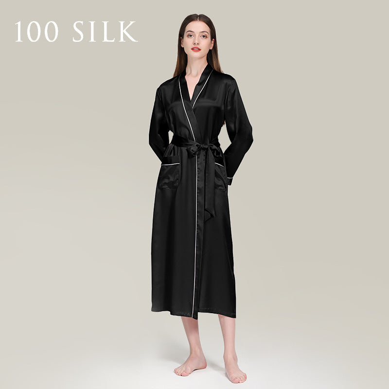 Silk, bathrobes, pajamas 100% mulberry silk, long styles, nightgowns, loungewear