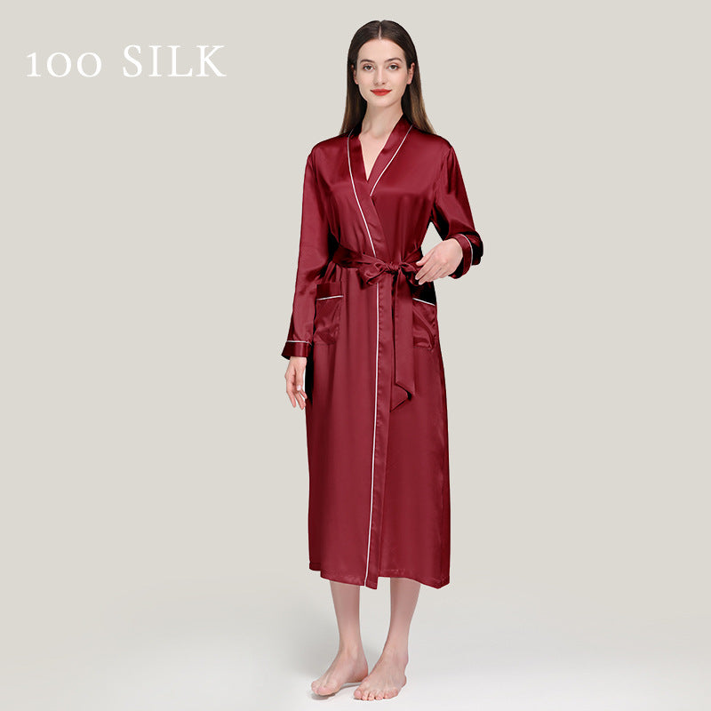 Silk, bathrobes, pajamas 100% mulberry silk, long styles, nightgowns, loungewear