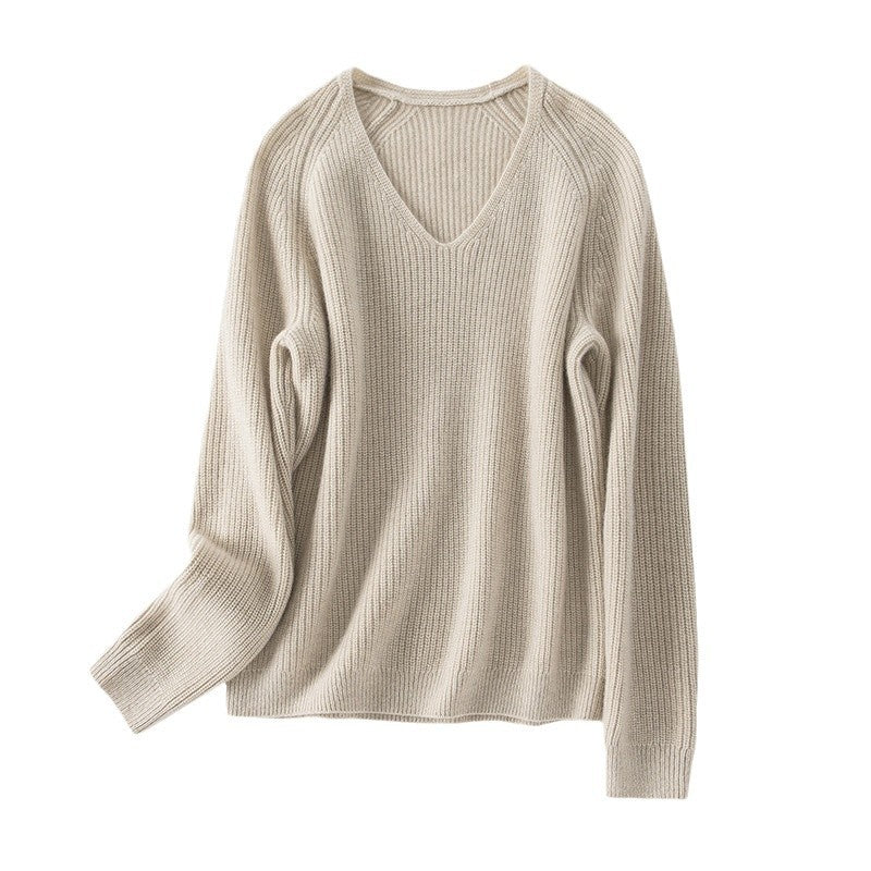 380G, cashmere sweater, women's 100 pure cashmere, loose V-neck, cashmere top.