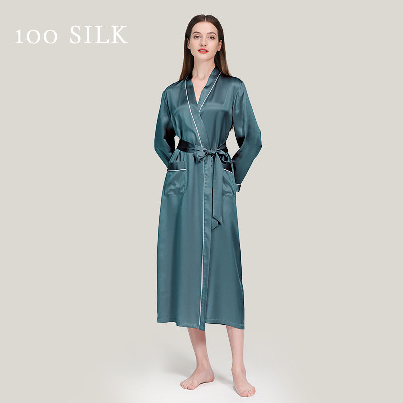 Silk, bathrobes, pajamas 100% mulberry silk, long styles, nightgowns, loungewear