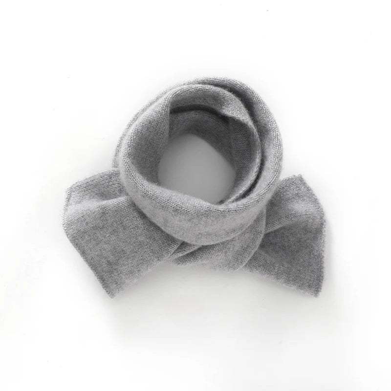 Cashmere scarf, boys girls 100% pure cashmere, thickened, warm, knitted, small scarf