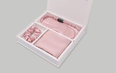 Silk, mulberry silk, eye mask, hair band, silk three-piece gift box wholesale.