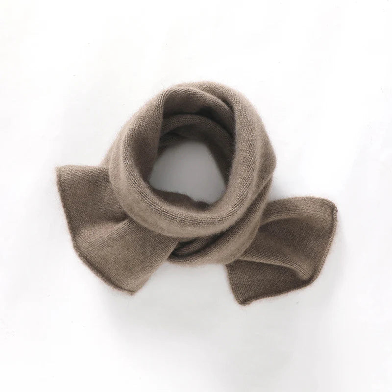 Cashmere scarf, boys girls 100% pure cashmere, thickened, warm, knitted, small scarf