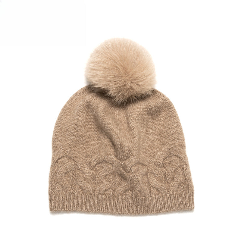 Pure cashmere, thermal, hairball, knitted hat