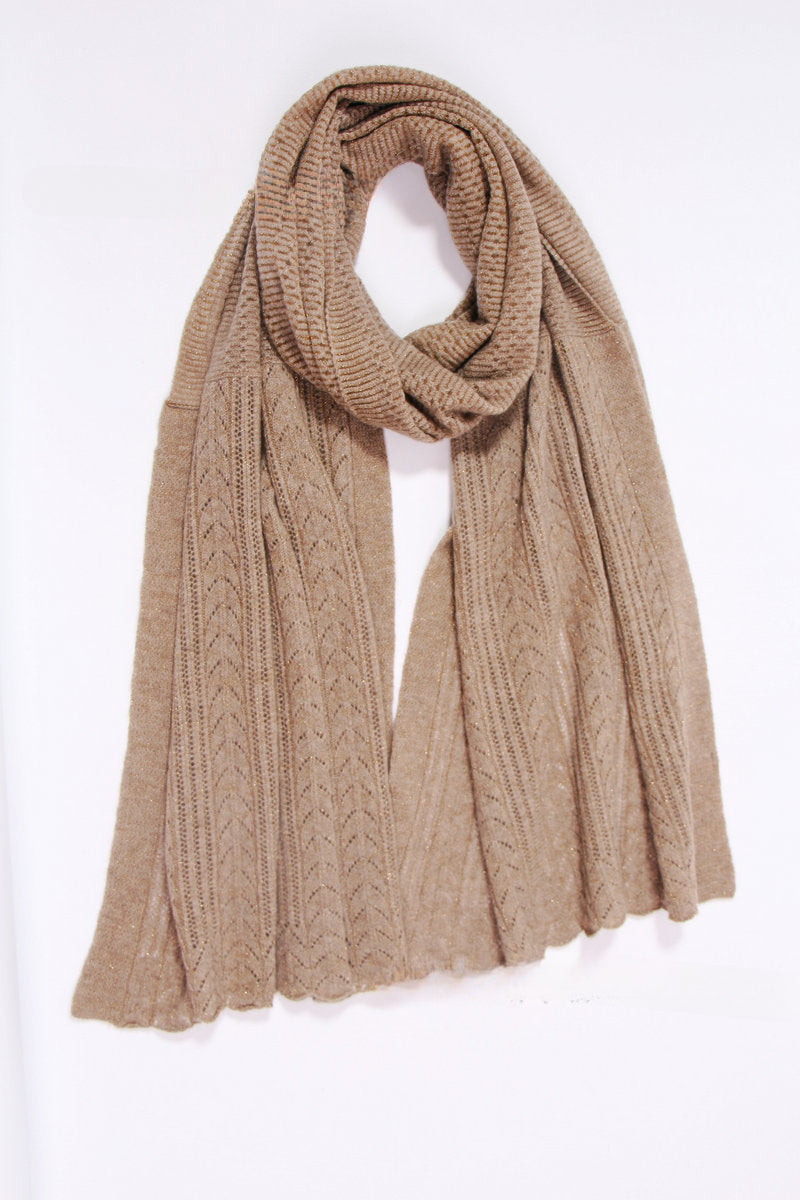 Warm scarf ， Solid color splicing lace， Goat hair