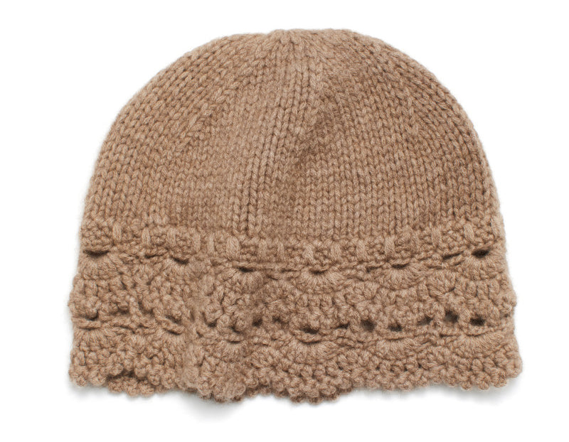 Female, hand-knitted, lace, cashmere hat