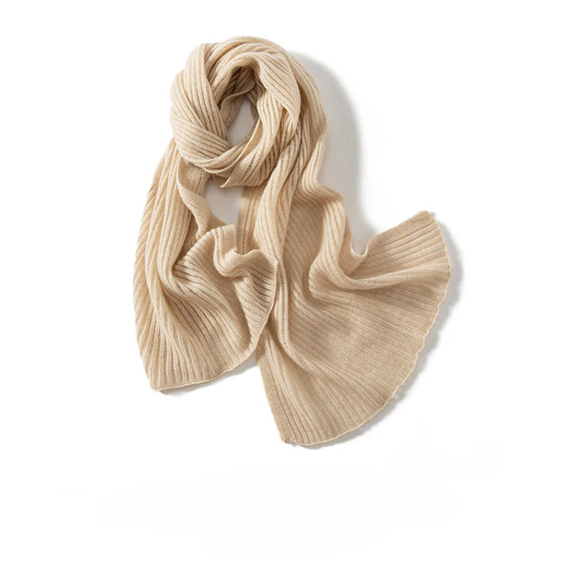 Cashmere scarf, women's 100% pure cashmere, hollow, knitted, warm scarf