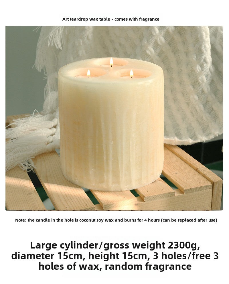 Giant large candle, large white, ivory scented candle, fragrance, ornament.